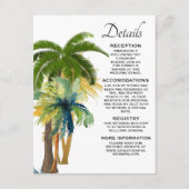 Carte D'accompagnement Palm Tree Beach Wedding (Devant)