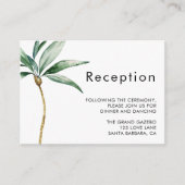 Carte D'accompagnement Palm Tree Destination Mariage Réception (Devant)