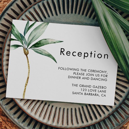 Carte D'accompagnement Palm Tree Destination Mariage Réception