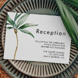 Carte D'accompagnement Palm Tree Destination Mariage Réception<br><div class="desc">Cette carte d'enceinte de réception de palmiers de destination de mariage présente des palmiers d'aquarelle tropicale sur un arrière - plan blanc éclatant qui évoque l'ambiance rêveuse d'un mariage de destination. cette carte rayonne sur l'amour des rivages sablonneux et des palmiers balançoires, parfait pour les couples à la recherche d'une...</div>