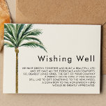 Carte D'accompagnement Palm Tree Destination Mariage Wishing well<br><div class="desc">Ce palmier destination mariage désirant bien design carte d'enceinte comprend des palmiers d'aquarelle tropicale sur un arrière - plan blanc éclatant qui évoque l'ambiance rêvée d'un mariage de destination. ce design rayonne sur l'amour des rives de sable et des palmiers balançoires, parfait pour les couples à la recherche d'une célébration...</div>