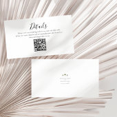 Carte D'accompagnement Palm Tree Minimal Script Details QR Code Wedding