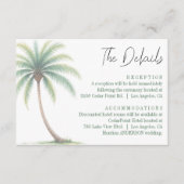 Carte D'accompagnement Palm Tree Tropical Island Watercolor Mariage vert (Devant)