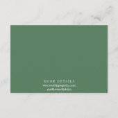 Carte D'accompagnement Palm Tree Tropical Island Watercolor Mariage vert (Dos)