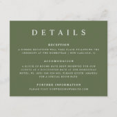 Carte D'accompagnement Palm Tree Tropical Minimal Beach Wedding Détails (Devant)