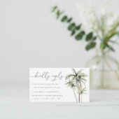 Carte D'accompagnement Palm Tree Tropical | Réponse RSVP de mariage minim (Debout devant)