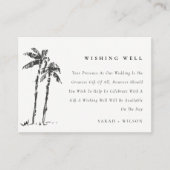 Carte D'accompagnement Palmier côtier Croquis Mariage Wishing well (Devant)