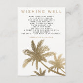 Carte D'accompagnement Palmiers en faux or moderne souhaitant bien mariag (Devant)