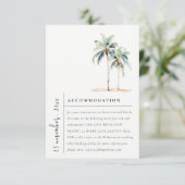 Carte D'accompagnement Palmiers minimaux Hébergement Mariage tropical (Debout devant)