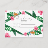 Carte D'accompagnement Palmiers tropicaux - devinez combien de baisers je (Devant)