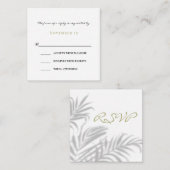 Carte D'accompagnement Palmiers tropicaux Ombres Mariage vert RSVP (Devant / Derrière)