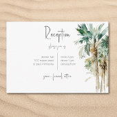 Carte D'accompagnement Palmiers tropicaux Réception de mariage