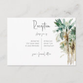 Carte D'accompagnement Palmiers tropicaux Réception de mariage (Devant)