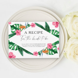 Carte D'accompagnement Palmiers tropicaux - Recette pour la future mariée