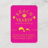 Carte D'accompagnement Palms & Dolphins Plage rose et jaune Bébé (Devant)