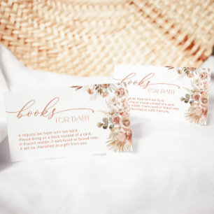 Carte D'accompagnement Pampas Grass Boho Baby shower Livres pour bébé