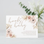 Carte D'accompagnement Pampas Grass Boho Bohemian Livres pour bébé Enclos (Debout devant)