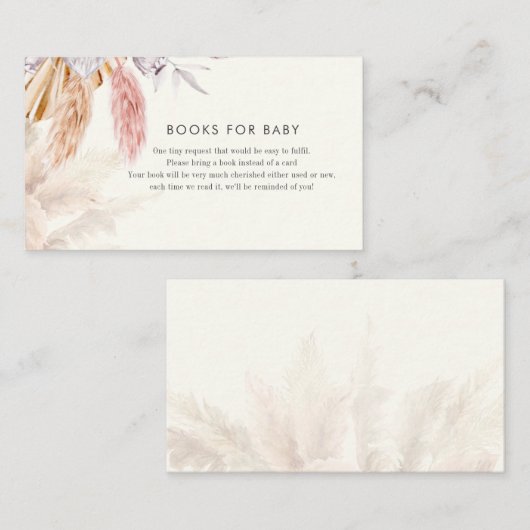 Carte D'accompagnement Pampas Grass Books for Baby shower Encape Card (Devant / Derrière)