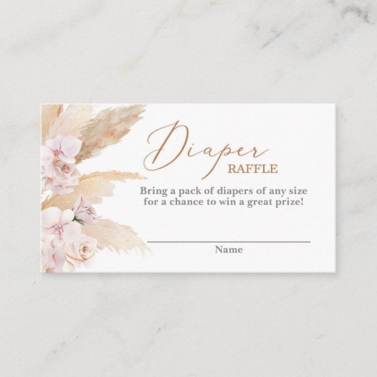 Carte D'accompagnement Pampas Grass desert Diaper Raffle (Devant)