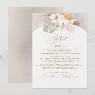Carte D'accompagnement Pampas Grass Elegant Soft Pastel Détails Mariage