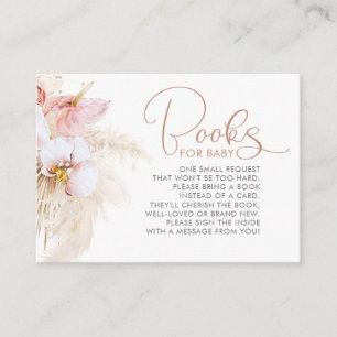 Carte D'accompagnement Pampas Grass Floral Livres Pour Baby Request