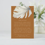 Carte D'accompagnement Pampas Grass Floral Tropical Détails du Mariage (Debout devant)