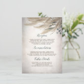 Carte D'accompagnement Pampas Grass Greenery Détails du Mariage Informati (Debout devant)