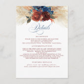 Carte D'accompagnement Pampas Grass Terracotta Navy Blue Détails du Maria (Devant)