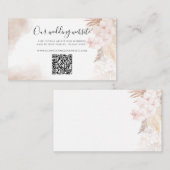 Carte D'accompagnement Pampas Grass Terracotta QR Code Site Mariage (Devant / Derrière)