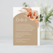 Carte D'accompagnement Pampas herbe palmier séché fleurs tropicales orang (Debout devant)