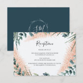 Carte D'accompagnement Pampas Moderne Verdure Foliage Réception de mariag (Devant / Derrière)