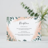 Carte D'accompagnement Pampas Moderne Verdure Foliage Réception de mariag (Debout devant)