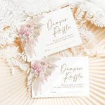 Carte D'accompagnement Pampas Pampas Pâtes Pâtes Pâtes Pâtes Roses Gras R<br><div class="desc">Cet élégant design présente une pelouse bohème douce,  des fleurs roses aquarelles et des feuilles séchés exotiques</div>