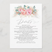 Carte D'accompagnement Pampas rose Floral Grass Détails du Mariage (Devant)