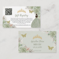 Pampas Sage Green Floral Quinceañera Cadeau Regist