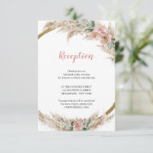 Carte D'accompagnement Pampas séchée Tropical Grass Dusty Rose Eucalyptus (Debout devant)