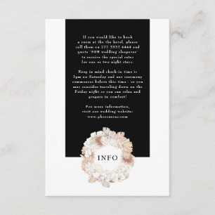 Carte D'accompagnement Pampas Wreath Moderne Blanc Élégant Monogramme Sim