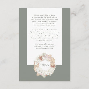 Carte D'accompagnement Pampas Wreath Moss Sonde Vert Monogramme Simple
