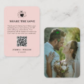 Carte D'accompagnement Panneau de code QR Minimal Share the Love (Devant / Derrière)