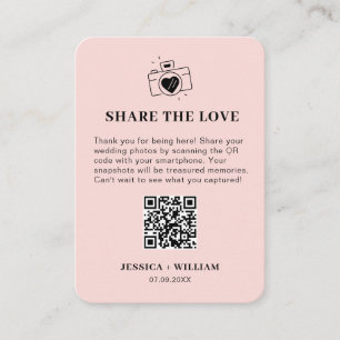 Carte D'accompagnement Panneau de code QR Minimal Share the Love