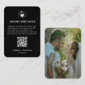 Carte D'accompagnement Panneau de code QR Minimal Share the Love (Devant / Derrière)