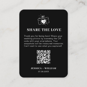 Carte D'accompagnement Panneau de code QR Minimal Share the Love