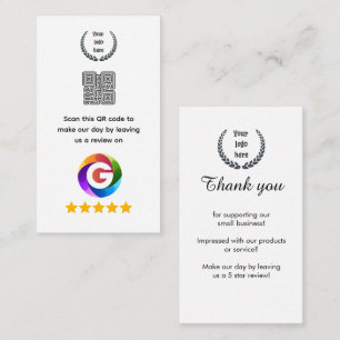 Carte D'accompagnement Panneau de table Google Reviews Socle de code QR