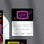 Carte D'accompagnement Panneau Neon Vegas Wedding RSVP Enclôture Card<br><div class="desc">Inspirée par les néons emblématiques de l'ancien Las Vegas, cette carte de réponse d'invitation de mariage de destination est un clin d'oeil coloré et amusant à cette histoire et donne à vos invités un sens de cette nostalgique vedette de Vegas. N'oubliez pas de personnaliser avec votre propre libellé et les...</div>