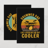 Carte D'accompagnement Papa batteur comme un papa normal mais plus cool (Devant / Derrière)