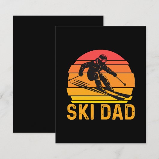 Carte D'accompagnement papa ski (Devant / Derrière)