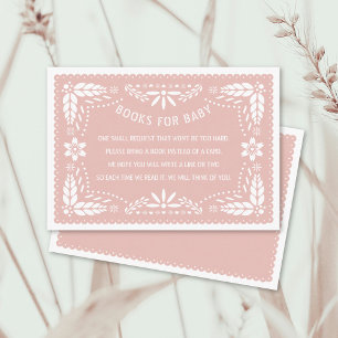 Carte D'accompagnement Pape rose picado Livres pour Baby shower