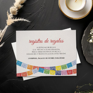 Carte D'accompagnement Papel Picado Élégant Coloré Mariage Mariage Espagn