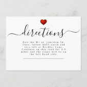 Carte D'accompagnement Papeterie Mariage moderne et simple Red Heart (Dos)