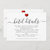 Carte D'accompagnement Papeterie Mariage moderne et simple Red Heart (Devant / Derrière)